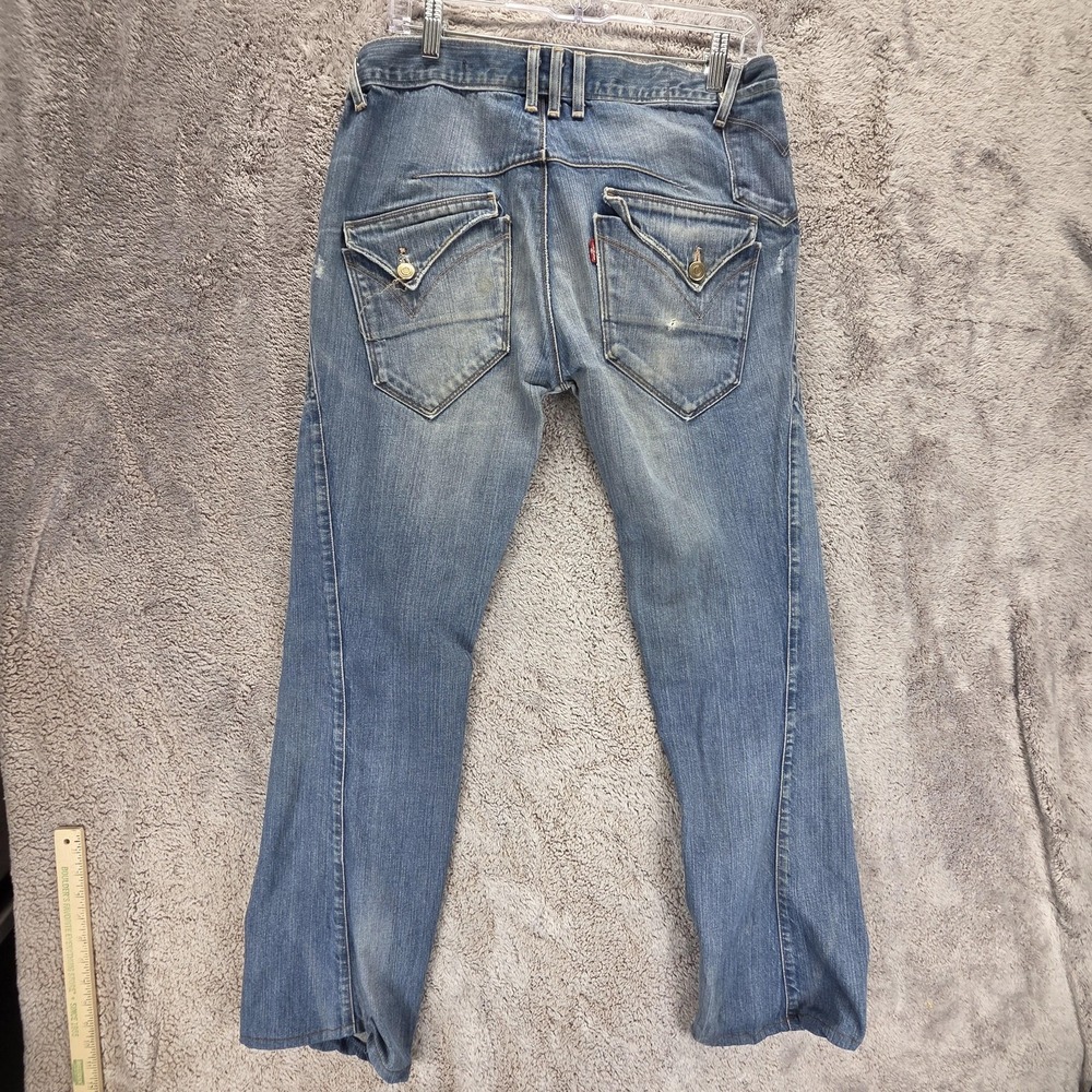 Vintage Levis Engineered Jeans Mens Blue Twisted Flap Pockets Zip Fly Fits 33x30
